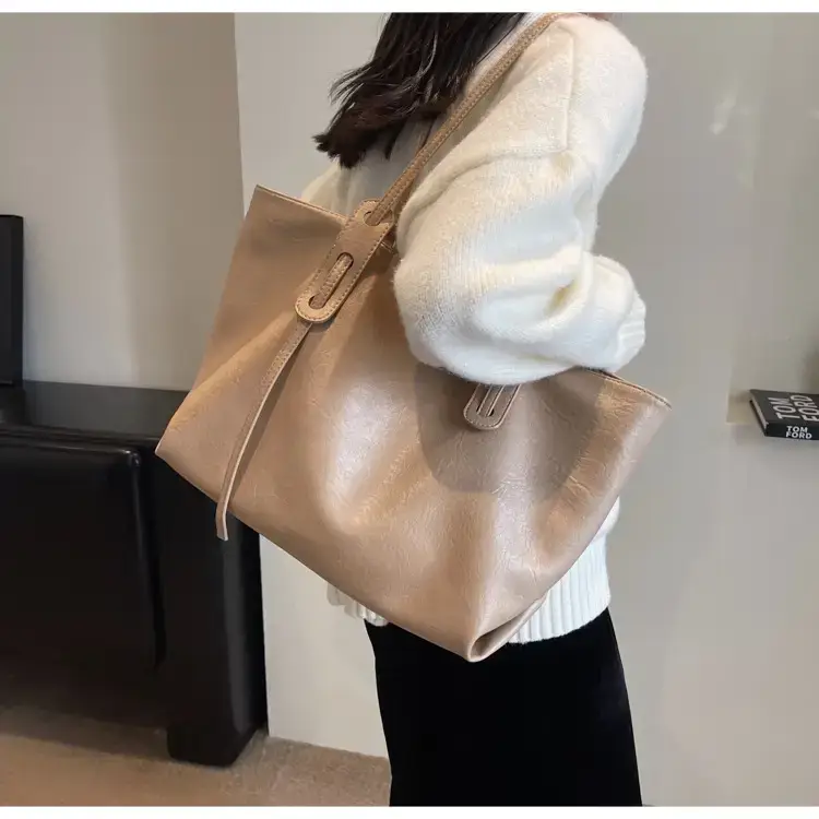 Korean Style Brown Leather Tote Bag for Women β feature 48