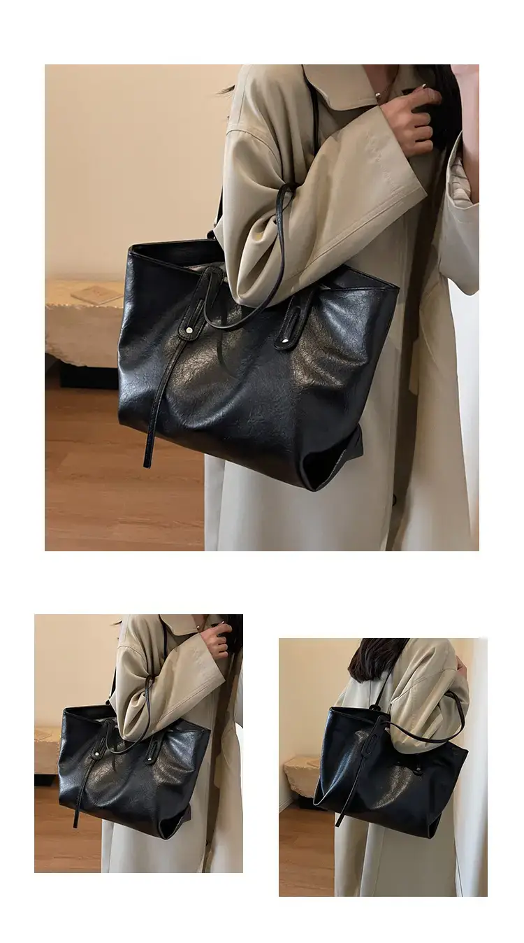 Korean Style Brown Leather Tote Bag for Women β feature 9