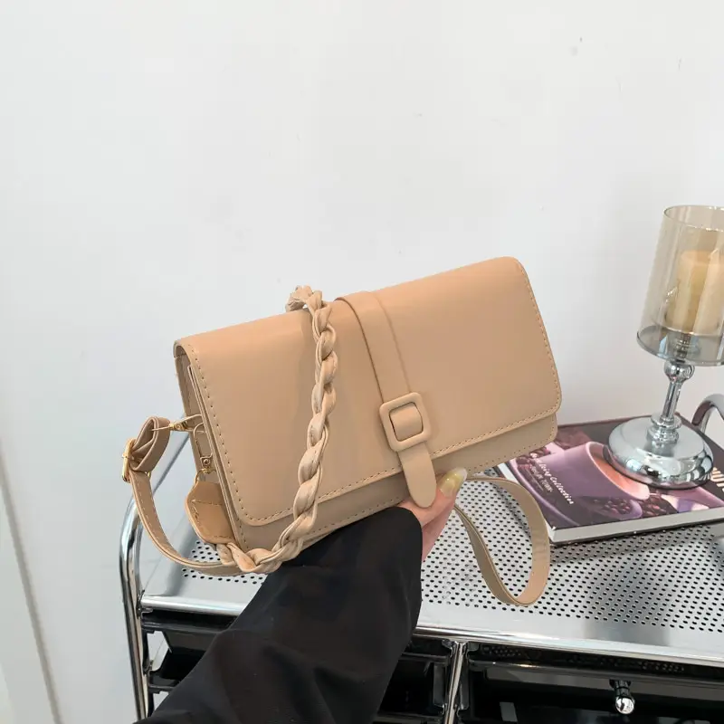 Women's Brown Leather Crossbody Bag 2023 Korean Style - Image 5