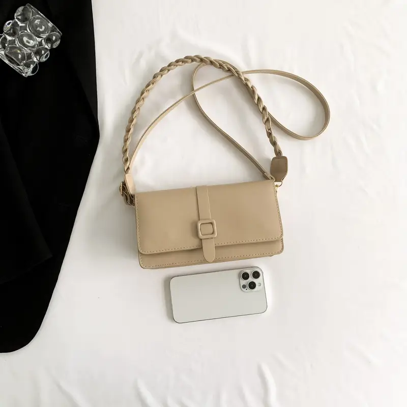 Women's Brown Leather Crossbody Bag 2023 Korean Style - Image 6