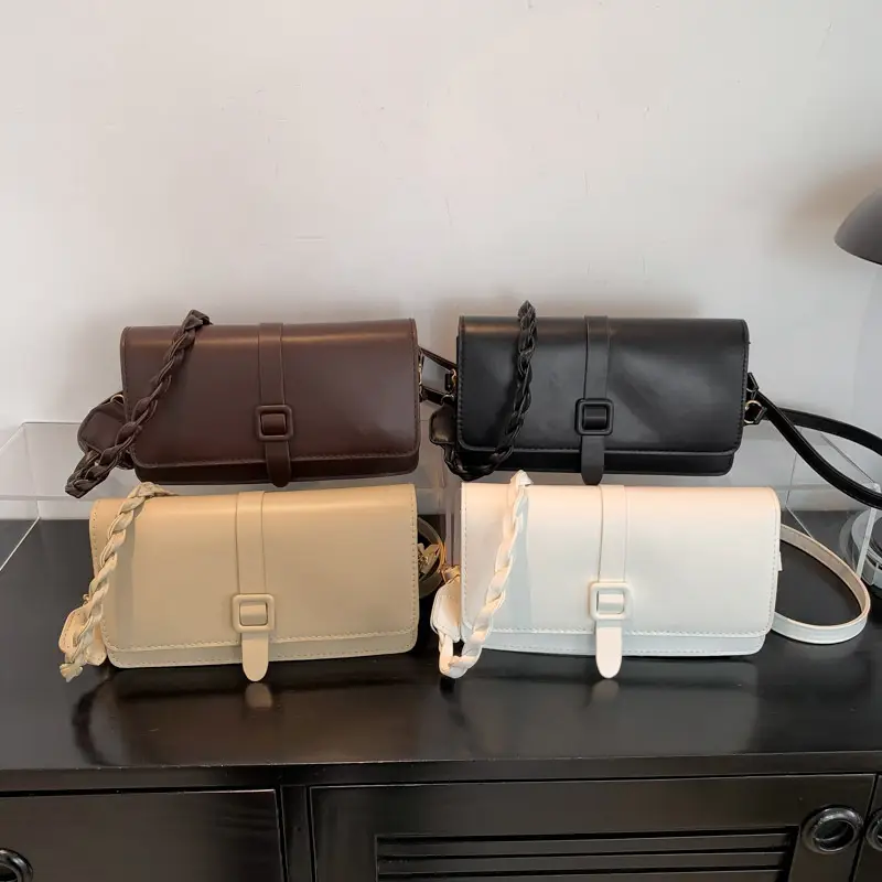 Women's Brown Leather Crossbody Bag 2023 Korean Style - Image 8