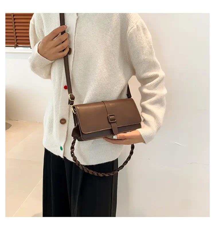 Women's Brown Leather Crossbody Bag 2023 Korean Style — feature 14