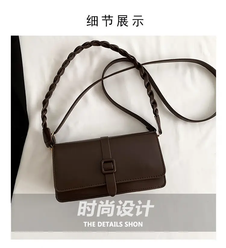 Women's Brown Leather Crossbody Bag 2023 Korean Style — feature 3