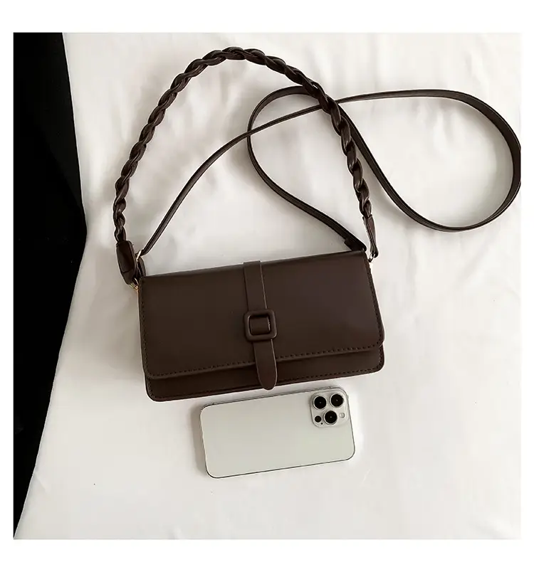 Women's Brown Leather Crossbody Bag 2023 Korean Style — feature 8