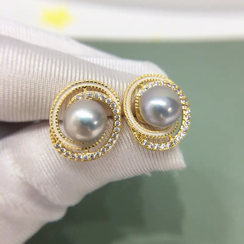 Zhuji Pearl Earrings 18K Gold Filled French Design - Image 4