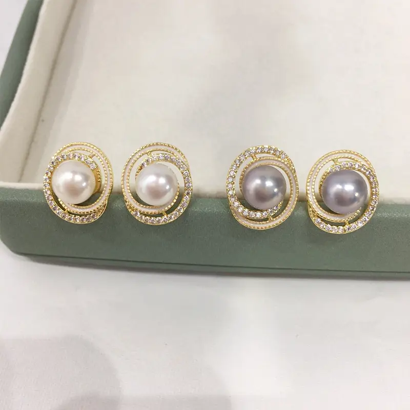 Zhuji Pearl Earrings 18K Gold Filled French Design - Image 5