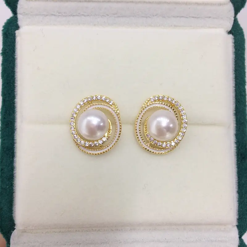 Zhuji Pearl Earrings 18K Gold Filled French Design — feature 5