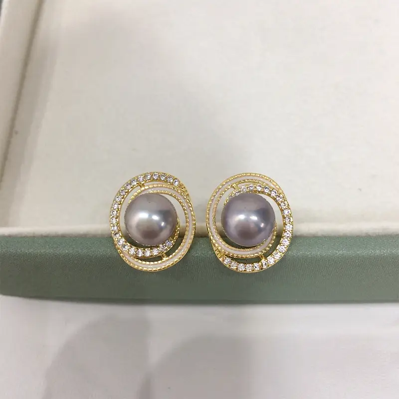 Zhuji Pearl Earrings 18K Gold Filled French Design - Image 2