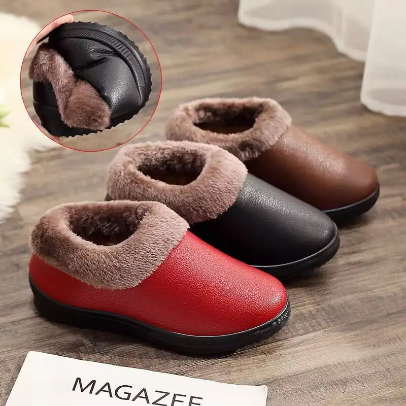 Autumn and Winter New High-end Warm Home Cotton Shoes Women's Slippers fleece-lined Comfortable Non-slip Slip-on Women's Shoes Cotton Slippers - Image 6