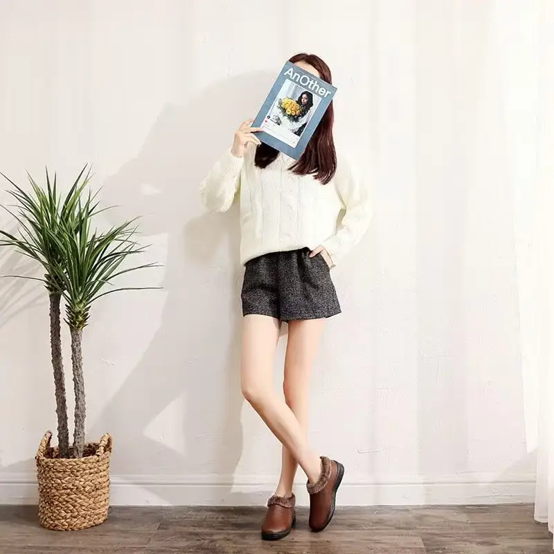 Autumn and Winter New High-end Warm Home Cotton Shoes Women's Slippers fleece-lined Comfortable Non-slip Slip-on Women's Shoes Cotton Slippers — feature 8