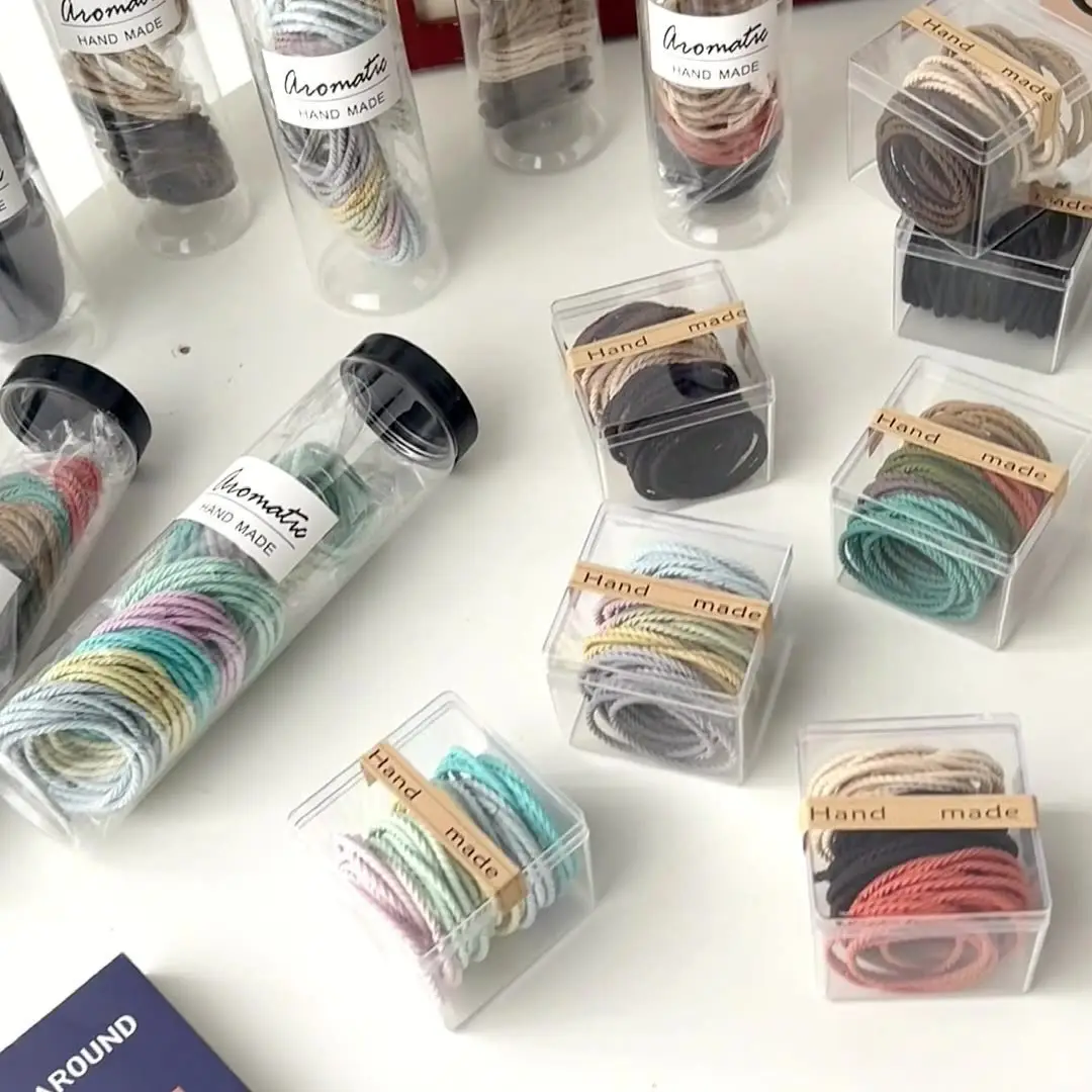100 Pcs Rainbow Handmade Rubber Band Hair Ties