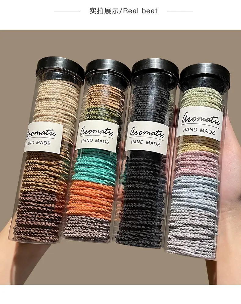 100 Pcs Rainbow Handmade Rubber Band Hair Ties — feature 10