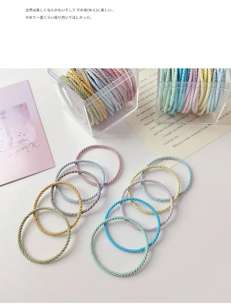 100 Pcs Rainbow Handmade Rubber Band Hair Ties — feature 21