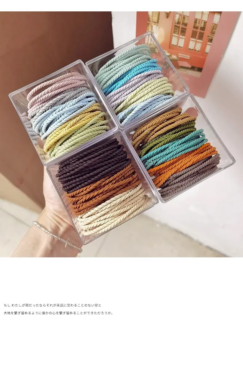 100 Pcs Rainbow Handmade Rubber Band Hair Ties — feature 24