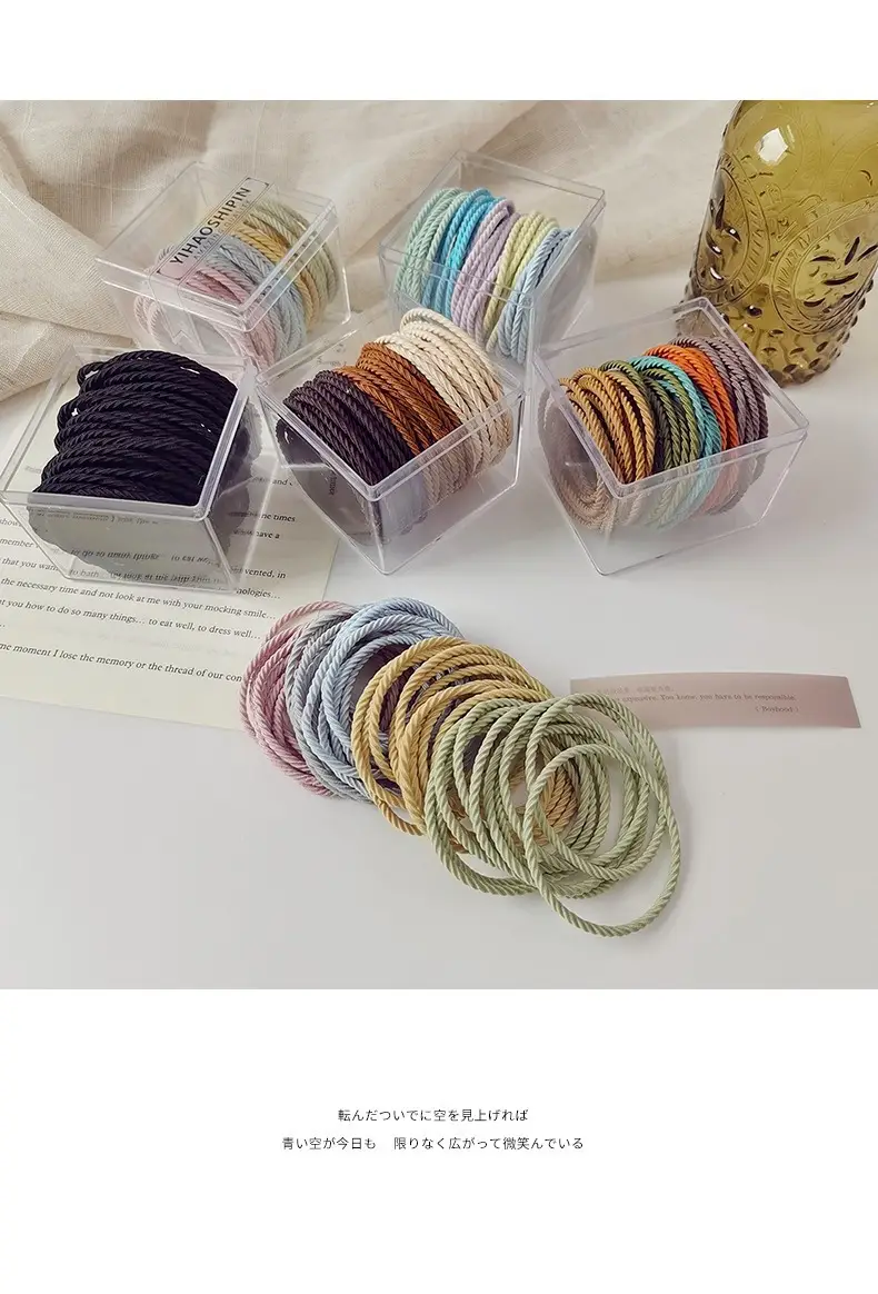 100 Pcs Rainbow Handmade Rubber Band Hair Ties — feature 27