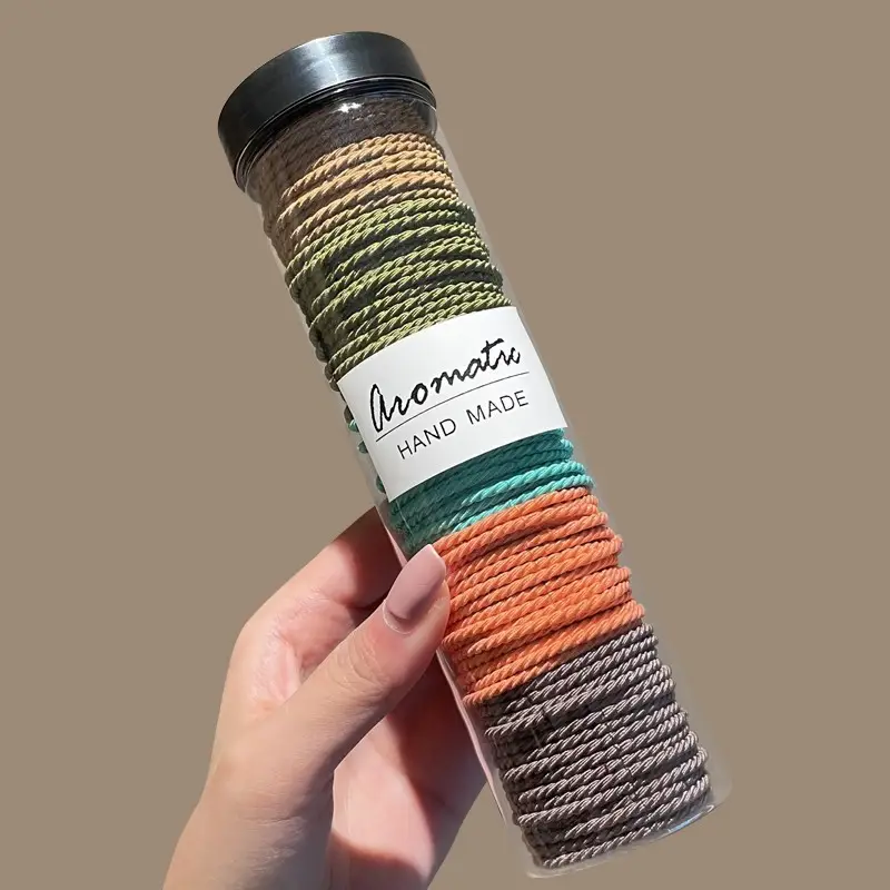 100 Pcs Rainbow Handmade Rubber Band Hair Ties