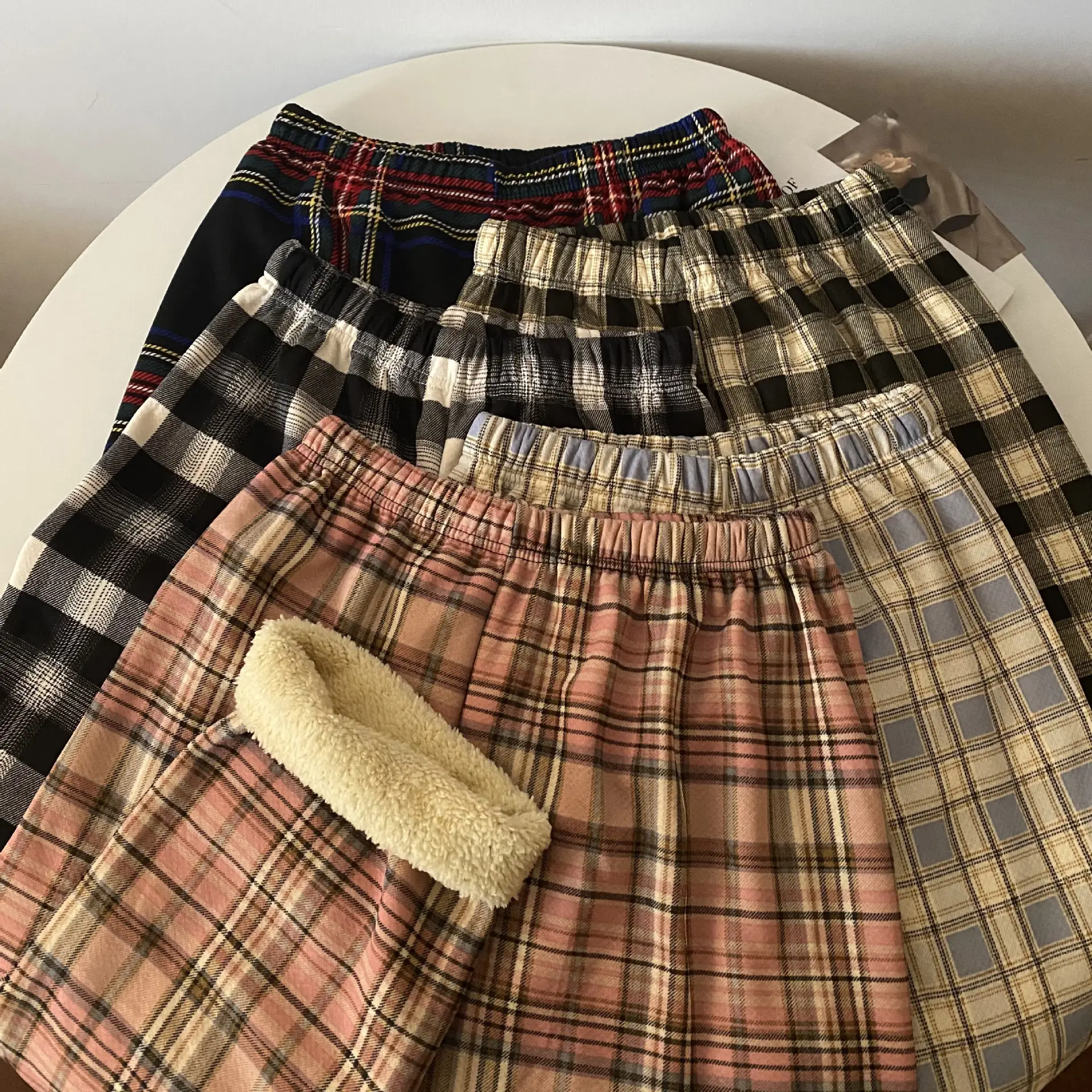 Men Winter Plaid Fleece Lined Slimming Pants 10 Colors - Image 15
