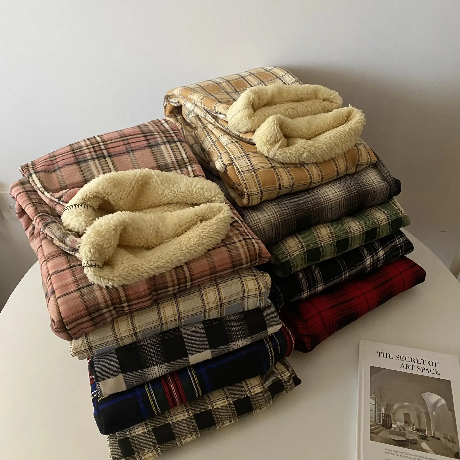 Men Winter Plaid Fleece Lined Slimming Pants 10 Colors — feature 13