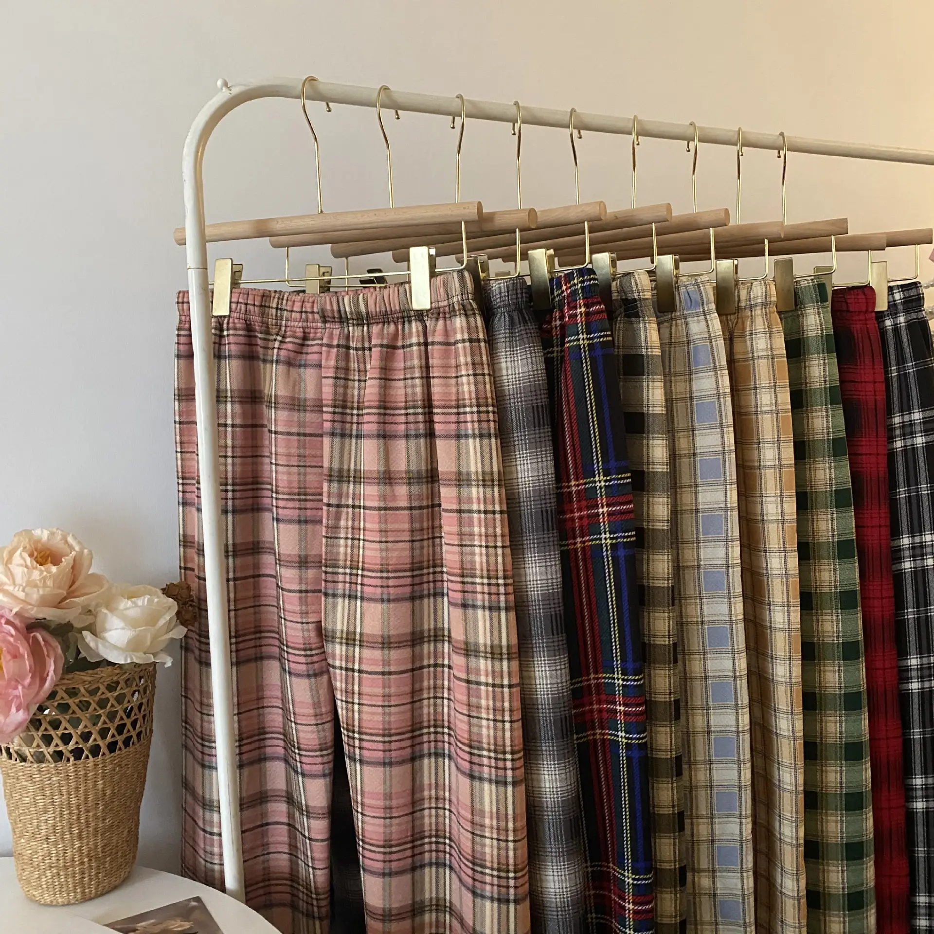 Men Winter Plaid Fleece Lined Slimming Pants 10 Colors — feature 4