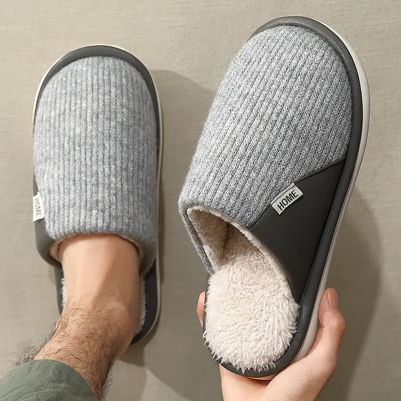Women Grey Wool Slip-On Socks Winter Warm Non-Slip