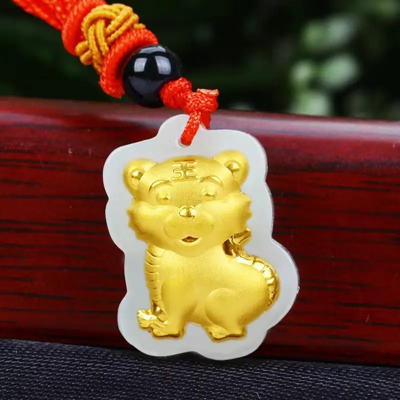 12 Zodiac Dragon Gold Pendant for Men Women