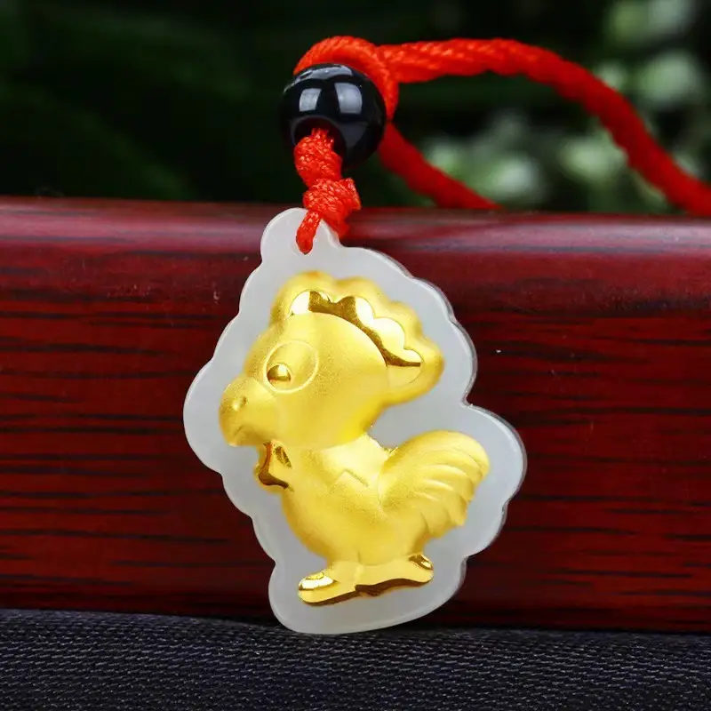 12 Zodiac Dragon Gold Pendant for Men Women