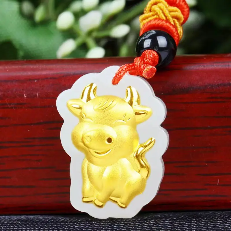 12 Zodiac Dragon Gold Pendant for Men Women