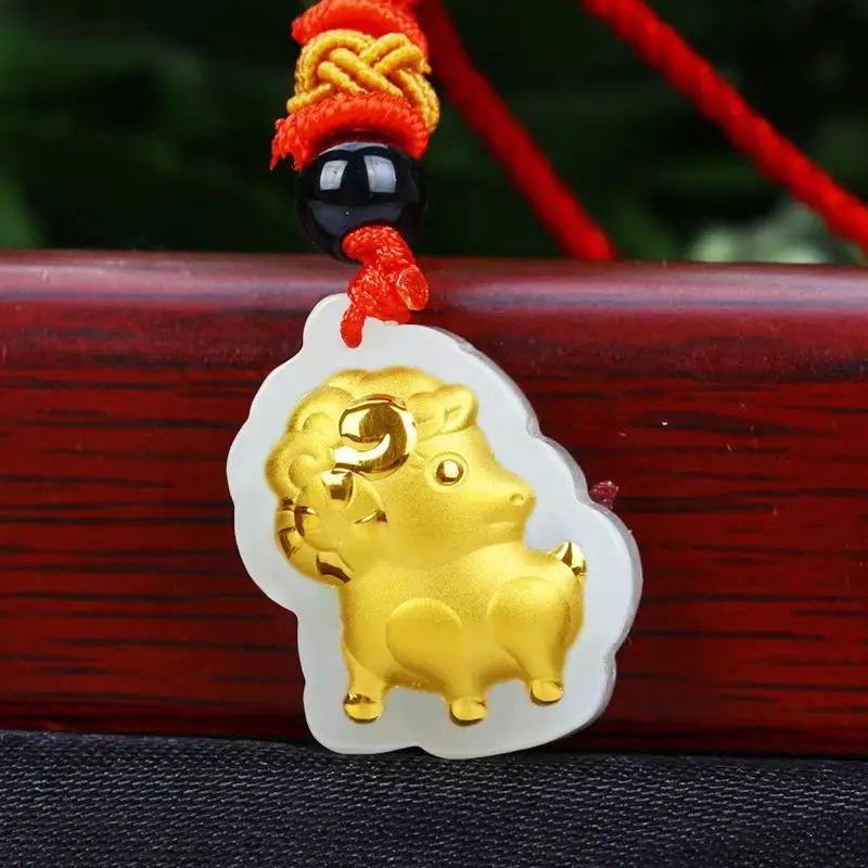 12 Zodiac Dragon Gold Pendant for Men Women