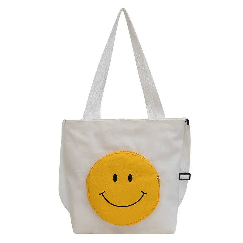 Pink Smile Face Messenger Bag for Women - Image 10