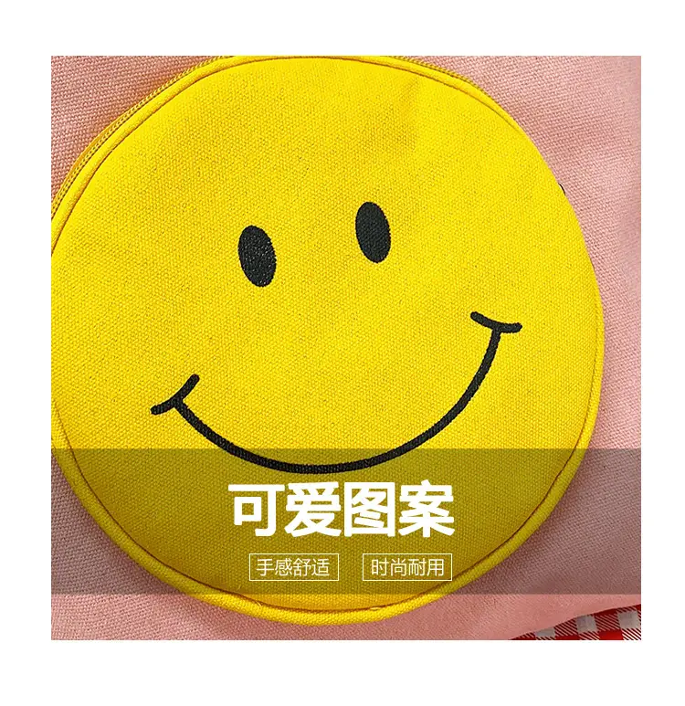 Pink Smile Face Messenger Bag for Women — feature 12