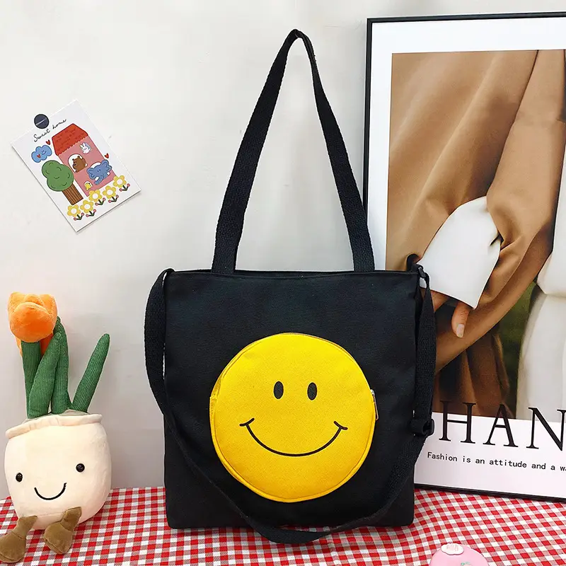 Pink Smile Face Messenger Bag for Women - Image 2