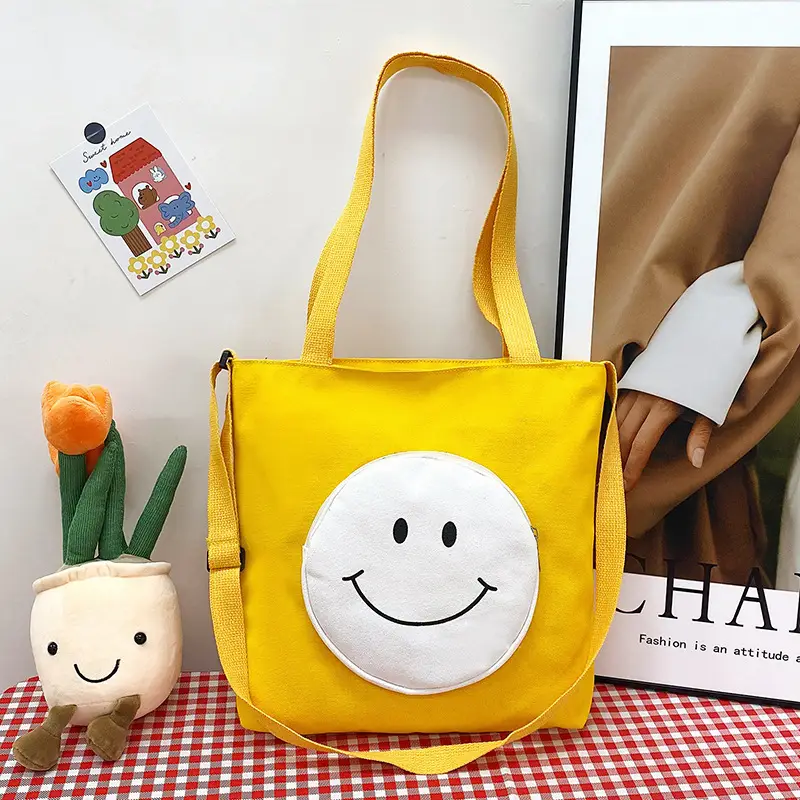 Pink Smile Face Messenger Bag for Women - Image 3