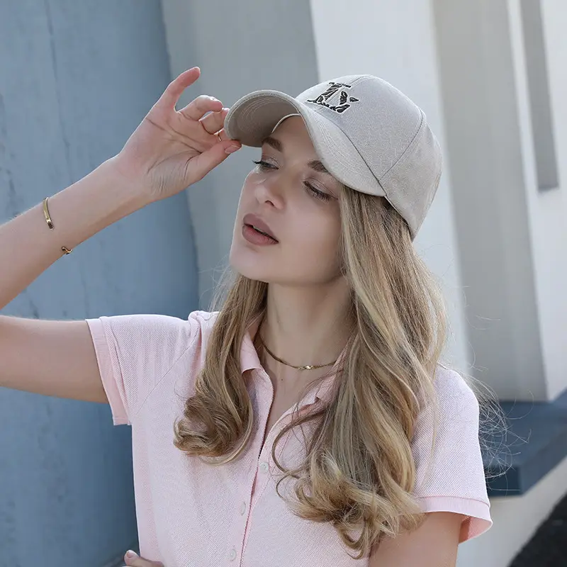 Men Women Light Pink Baseball Cap with L Embroidery - Image 12