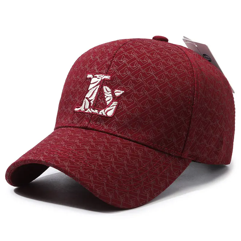 Men Women Light Pink Baseball Cap with L Embroidery - Image 4