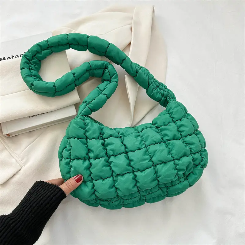 Turquoise Quilted Shoulder Bag for Women 2023