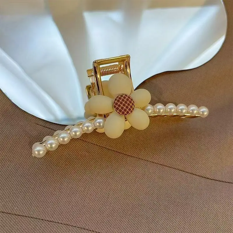 Korean Dongdaemun Butterfly Hairpin Women Large Back Head Flower Shark Clip - Image 4