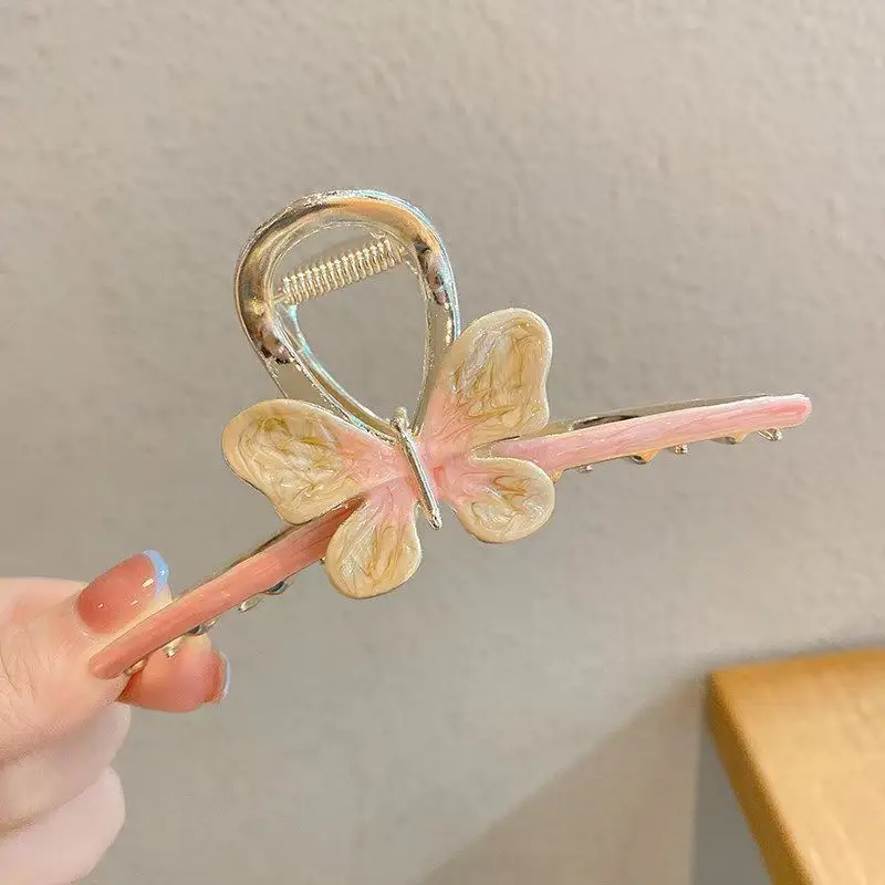Korean Dongdaemun Butterfly Hairpin Women Large Back Head Flower Shark Clip - Image 6