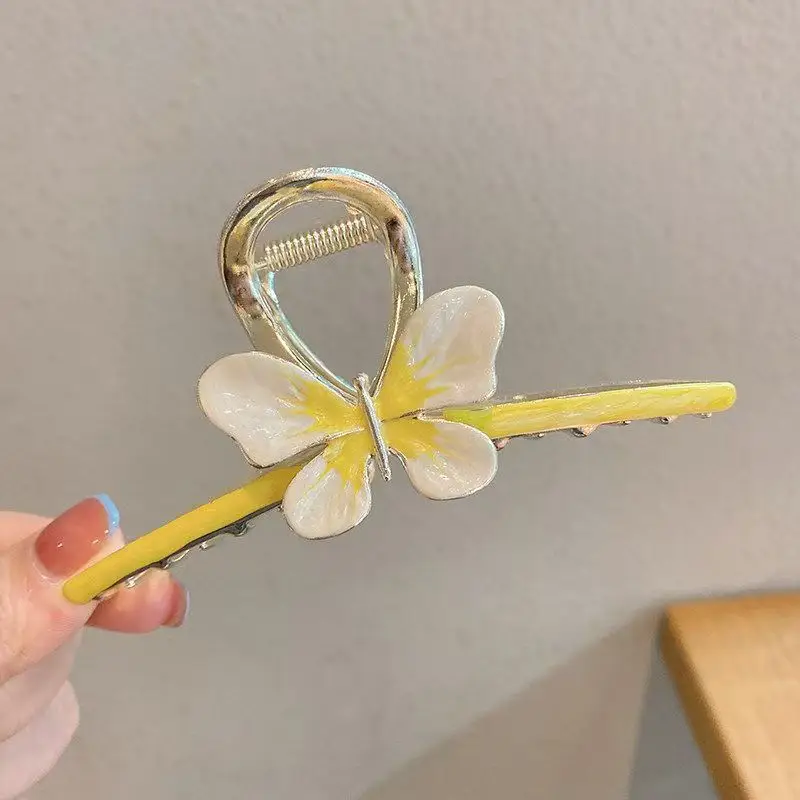 Korean Dongdaemun Butterfly Hairpin Women Large Back Head Flower Shark Clip - Image 7