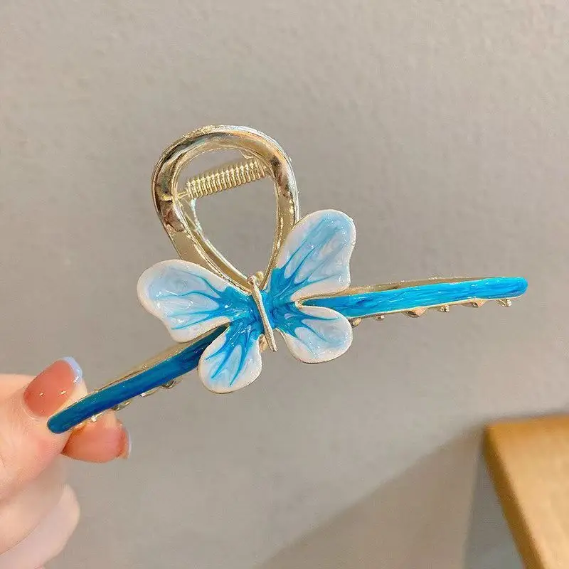Korean Dongdaemun Butterfly Hairpin Women Large Back Head Flower Shark Clip - Image 8