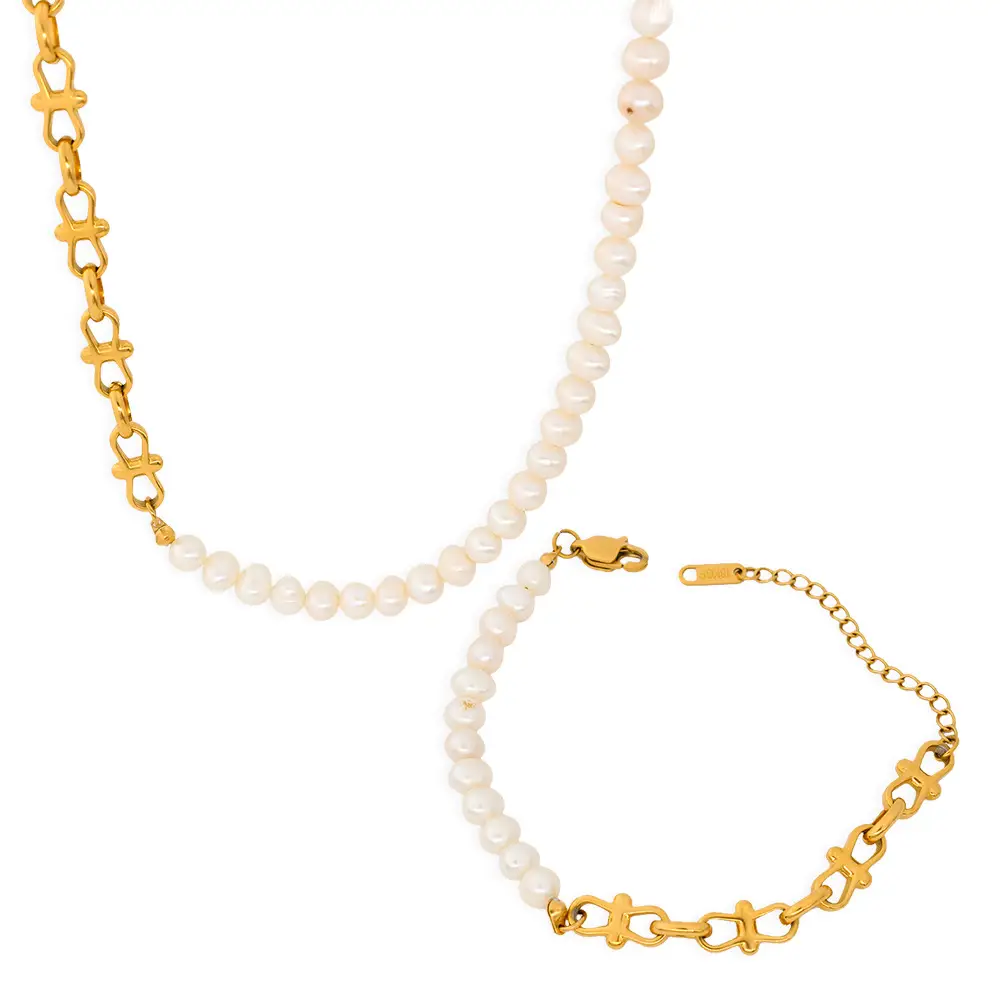 Gold Pearl Necklace Set for Women 2023 New Clavicle Chain - Image 7