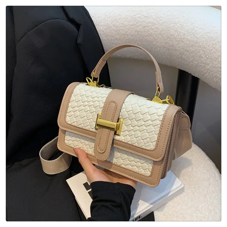 Women's Korean Style Shoulder Crossbody Bag Beige Cream - Image 4