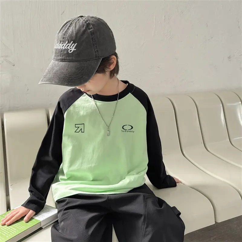 Haima Boys Long Sleeve Cotton T-Shirt White