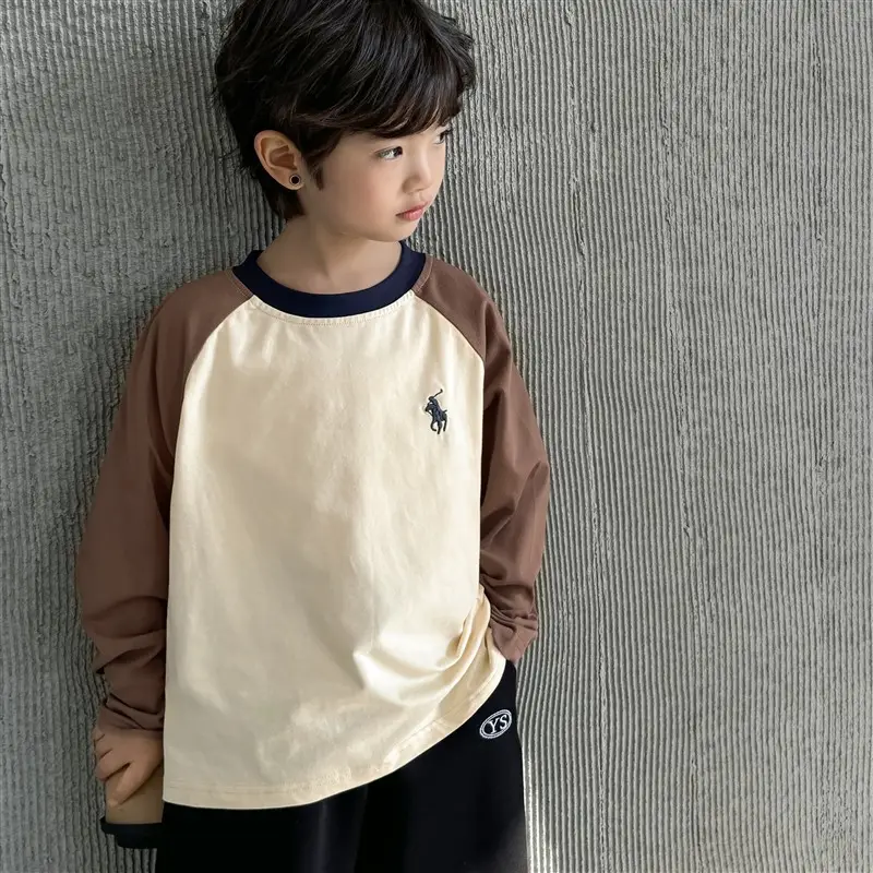 Haima Boys Long Sleeve Cotton T-Shirt White