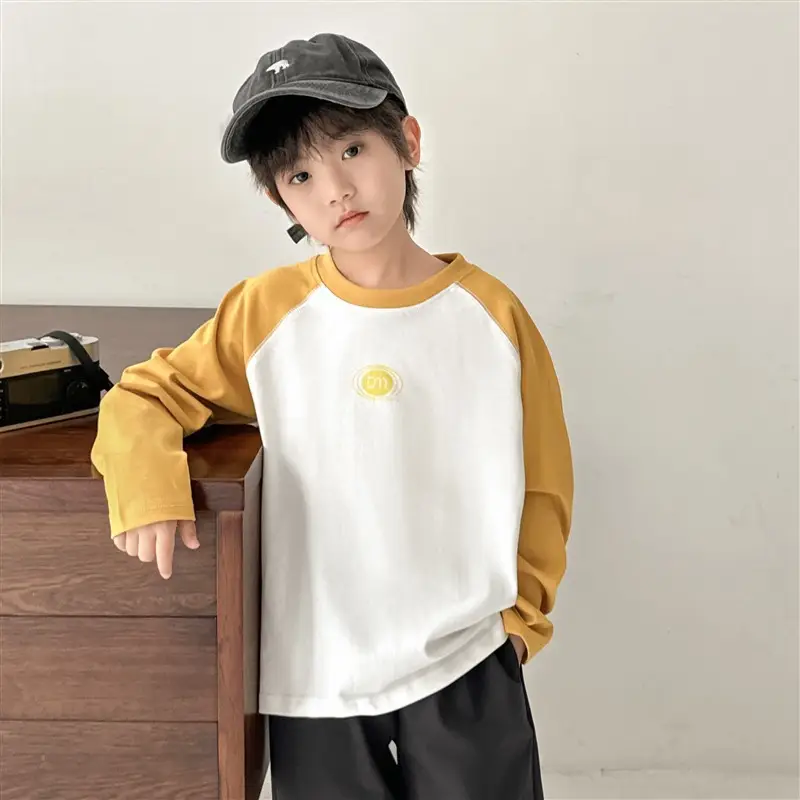 Haima Boys Long Sleeve Cotton T-Shirt White