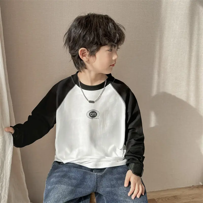 Haima Boys Long Sleeve Cotton T-Shirt White
