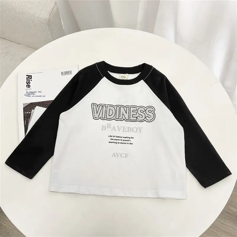 Haima Boys Long Sleeve Cotton T-Shirt White