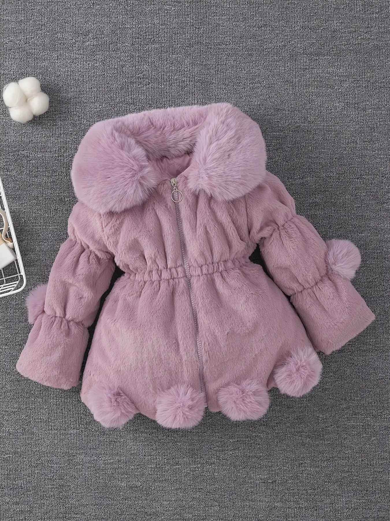 Girls Wool Sweater Outfit with Pom Pom Cap - Image 5