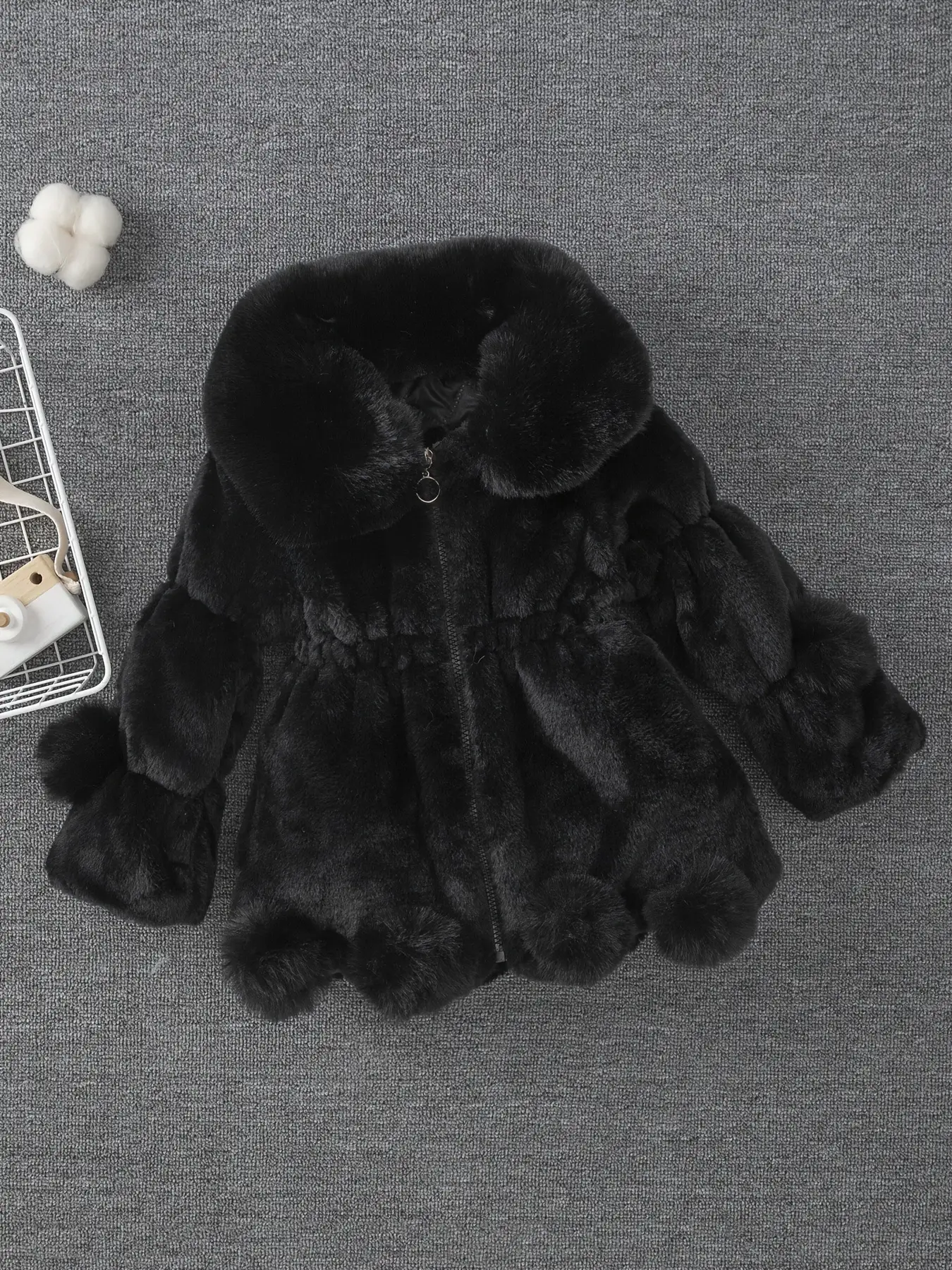 Girls Wool Sweater Outfit with Pom Pom Cap - Image 7