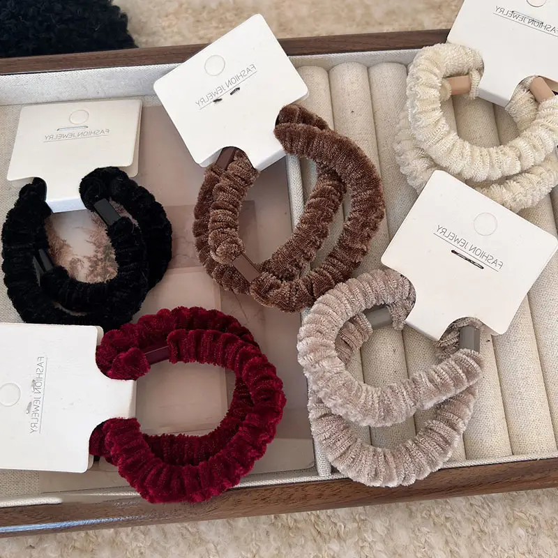 Plush High Elastic Hair Bands for Women Autumn Winter - Image 7