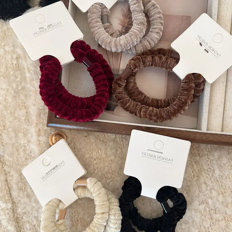Plush High Elastic Hair Bands for Women Autumn Winter - Image 8